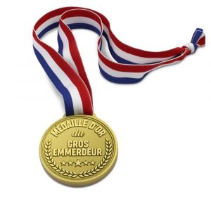 M&Eacute;DAILLE D'OR R&Eacute;SINE EMMERDEUR RUBAN FRANCE 10.5CM - Neuf