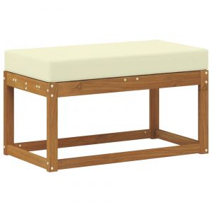 Vidaxl Banc De Jardin Avec Coussin Naturel Et Cr&egrave;me 79 X 43 X 37 Cm - Neuf