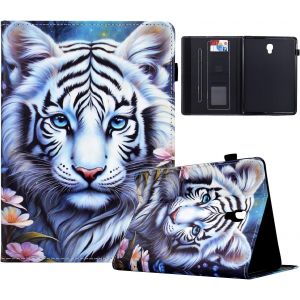 Kal-Coque Pour Samsung Galaxy Tab A 10.5"" 2018 Etui Tablette Housse Pu Cuir Flip Support Portefeuille Protection Tablette Pour Samsung Galaxy Tab A 10.5"" 2018 Coque,Le Tigre Blanc - Neuf