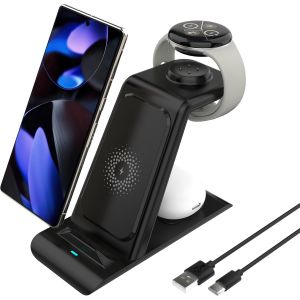 Sjzg-Chargeur Sans Fil Pour Google Pixel Watch 3/2,3 En 1 Station De Charge Sans Fil Pour Google Pixel 8/8 Pro7/7a/7 Pro/6/6 Pro/5/4/3/Xl/Fold,Pixel Budspro(Not Compatible With Google Pixel Watch1) - Neuf