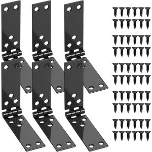 6 Pcs Charni&egrave;re de Caisse, Charniere Caisse, Charni&egrave;re de Portes en Bois, Charni&egrave;res de Porte, Charni&egrave;re Pliante, Bande de Caisse, Charni&egrave;re de placard pour Bo&icirc;tes en Bois Armoires (150 x 25 mm) - Neuf