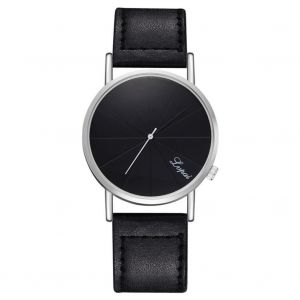 Lvpai Grand Cadran Hommes D'affaires Quartz Pu Bracelet Montre-Bracelet (Bracelet Noir + Cadran Noir) - Neuf