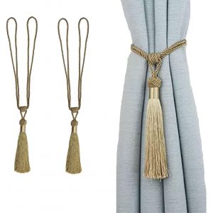 Pack de 2 faits a la Main de Corde embrasses de Rideaux avec des Glands pour la Maison de Decoration de Bureau (de l'Or, de 2) - Neuf