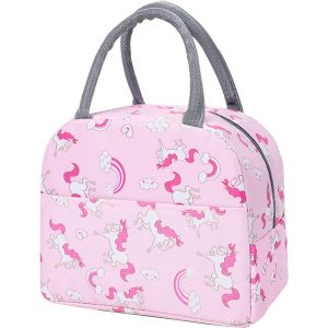 Sac isotherme pour déjeuner, sac isotherme pour le bureau, sac isotherme en tissu Oxford imperméable, organiseur pour déjeuner, école et travail (cheval arc-en-ciel) - Neuf