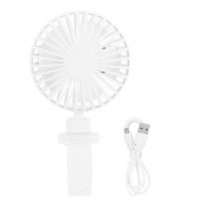 HJLIAN Mini ventilateur portable avec chargeur USB et dragonne confortable, ideal pour les voyages en interieur et en exterieur, blanc - Neuf