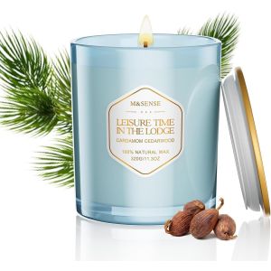 SANSH-Leisure Time Bougie parfumées à la cardamome et au bois de cèdre pour les fêtes de Noël Bougie en cire de soja naturelle pour la décoration d'intérieur, jusqu'à 70 heures de combustion propre - Neuf