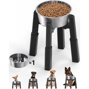 Ecuelle Pour Chien Surélevée Avec 4 Supports Réglables En Hauteur [Uniquement Les Supports], Station D'alimentation Stable & Antidérapante Pour Gamelle De Nourriture & D'eau - Neuf