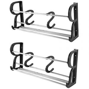 Paquet de 2 sur l'&eacute;tag&egrave;re &agrave; chaussures de porte,organisateur d'&eacute;tag&egrave;re &agrave; chaussures de porte suspendue murale,adh&eacute;sif en forme de S - Neuf