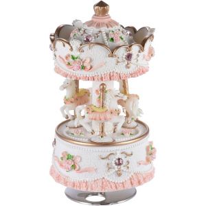 Bo&icirc;te &agrave; musique carrousel, m&eacute;lodie de bo&icirc;te &agrave; musique Sky Castle, bo&icirc;te &agrave; musique blanche, cadeau d'anniversaire - Neuf