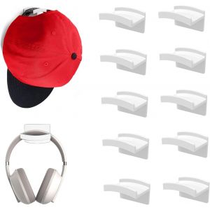 Blanc - 10 Porte-Chapeaux, Support Mural Pour Casquette De Baseball, Porte-Chapeaux Collé, Porte-Serviettes, Organiseur De Porte, Pièce - Neuf
