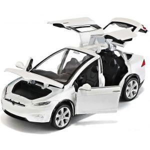 car with light and music pull back car 4 to 12 years old children's toy car boy gift (white) - Neuf