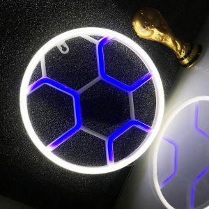 Eryi-Logo De Football Lumineux, Chambre Garçon/Fille, Décoration De Magasin D'articles De Sport, Cadeau D'anniversaire, Led Lumineux À Faible Énergie, Peut Être Mis À Plat Ou Accroché Au Mur - Neuf