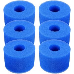 Lot de 6 cartouches de filtre de piscine s et lavables en mousse pour jacuzzi type S1 (bleu) - Neuf