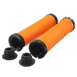 1 Paire De Poign&eacute;es De V&eacute;lo Poign&eacute;es De Guidon De V&eacute;lo Vtt Bmx Orange - Neuf