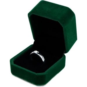 Mevronisshop-Boite Bague, Porte Alliance En Velours Boite Alliance Octogonale De Mariage, Boite Cadeau Bijoux Pour Bagues, Boucles D'oreilles, Mini Broches (Vert) - Neuf