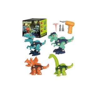 Kit de construction de dinosaure &agrave; monter soi-m&ecirc;me avec perceuse &eacute;lectrique et perceuse manuelle pour enfants &agrave; partir de 3 ans - Neuf