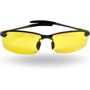 Lunettes De Conduite Nocturne Hd Pour Hommes, Lunettes De Vision Nocturne Polarisées Pour Hommes, Lunettes Antireflets Réduisant Les Risques Avec Verres Polarisés Uv400, Monture Sport - Neuf