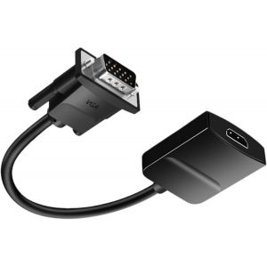 Convertisseurs VGA vers HDMI 1080p vidéo 3,5 mm d'entrée pour PC portable vers moniteurs HDTV projecteurs Plug and Play VGA mâle vers HDMI femelle.[W73] - Neuf