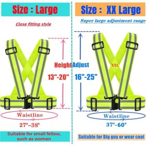 Pack de 2 Réfléchissantes Haute Visibilité Gilet de Sécurité | Léger, Réglable et Élastique | Hi Vis des Engins de Course pour faire du Jogging, la Marche, le Vélo, les Travailleurs - Neuf