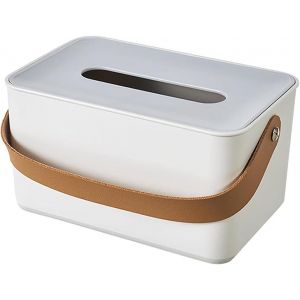Boîte de rangement pour mouchoirs en cuir synthétique, support élégant pour table ou comptoir, dimensions 13.5 x 12.5 cm et 18.5 x 12 x 9.6 cm - Neuf