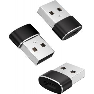 Thef-Adaptateur Usb A Vers Usb C 3.0 Lot De 3, Convertisseur Chargeur Pour Iphone 16 15 Pro Max, Apple Watch, Airpods, Ipad 10 Air Mini, Samsung Galaxy S25 A55 A16, Noir - Neuf