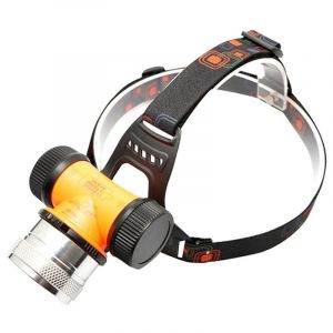 Lampe Frontale De Plongée Professionnelle 1 000 Lumens Avec Led T6 Étanche Pour La Plongée, La Chasse Et La Pêche, Lumière Blanche Et Violette (Jaune) - Neuf