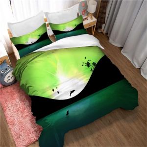 Housse De Couette 3 Pieces Ultra Douce Avec Fermeture &Eacute;clair Motif Dauphin Sautant, Parure De Lit 100 % Microfibre, Housse De Couette Avec 2 Taies D'oreiller 80 X 80 Cm - Neuf