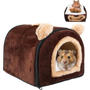 Kalanka-Panier D'hiver Pour Animaux De Compagnie : Panier Douillet Pour Animaux De Compagnie, Panier Marron Avec Coussin Lavable, Niche Pour Lapins Et Cochons D'inde (26 X 26 X 26 Cm/Marron) - Neuf