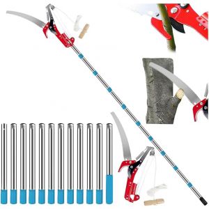 NouvelHorizonstore-Scie d'&eacute;lagage manuelle, r&eacute;glable en hauteur sur 5 m, 1 scie pour 2 utilisations, avec mallette de transport et 2 lames de scie, permet de r&eacute;parer facilement et commod&eacute;ment les bra - Neuf