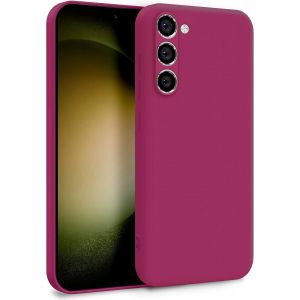 JGD-Coque pour Samsung Galaxy S23 - Case Protection Rigide Anti Choc avec Doublure Microfibre - Bordeaux - Neuf