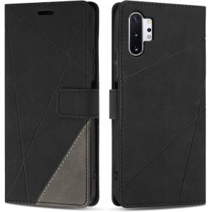 Kal-Coque Pour Galaxy Note 10 Plus, Protection Housse Etui En Cuir Pu Portefeuille Livre Pour Galaxy Note 10 Plus, Emplacements Cartes, Fonction Support, Noir - Neuf