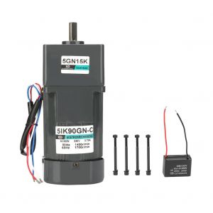 Moteur reducteur a engrenages 5IK90GN-C, sens horaire/antihoraire, avec condensateur, 220 V CA, 90 W (15 000 tr/min) - Neuf