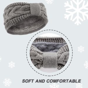 Tzf-Femmes Chaud Tricoté Bandeau Hiver Oreille Plus Chaud Crochet Tête Enveloppe Épais Polaire Doublure Cheveux Bandes Pour Femme - Neuf
