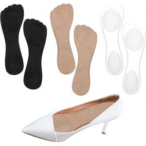 Kalanka-3 Paires Semelles Int&eacute;rieures, 20,5x7x0,35cm Coussinets De Chaussures Talons Hauts Adh&eacute;sifs Antid&eacute;rapants Pour Escarpins Sandales Bottes Plates (Transparent, Noir, Beige) - Neuf
