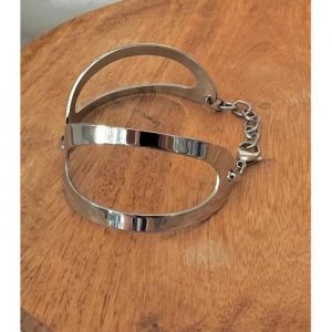 Bracelet - Bijoux Femme - Semi Rigide - Acier Inoxydable - Argent&eacute; - 20cm De Longueur - Neuf