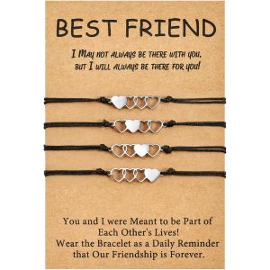 Eryi-Meilleure Amie Bracelet Pour 4 Cadeaux D'amitié Bracelet D'amitié Cadeau Pour Amie Amis Femmes Filles Anniversaire Noël Correspondant - Neuf