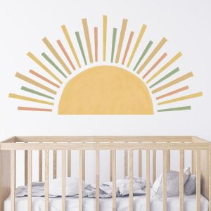 Eryi-Graz Design Sticker Mural Pour Chambre D'enfant Motif Soleil Arc-En-Ciel Style Bohème Décoration Murale Pour Chambre D'enfant Fille Garçon - Neuf