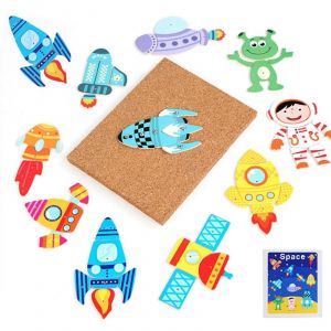 Jeu de marteau et de clous Tap Tap - Jouet de martelage en bois pour enfants-Espace - Neuf