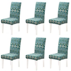 Housses de chaise, 6 pi&egrave;ces, extensibles, amovibles, lavables, modernes, pour salle &agrave; manger, d&eacute;coration de bouquet de mariage, h&ocirc;tel, restaurant - Neuf