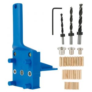 Kit de gabarit pour tourillons en bois de 41 pi&egrave;ces avec forets et goupilles de positionnement - Neuf