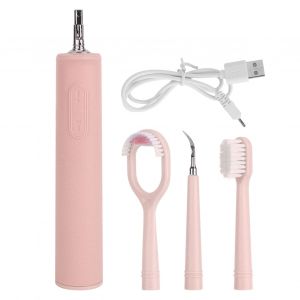 Hjlian Kit De Detartreur Dentaire Hyperacoustique, Elimination Du Tartre Dentaire, Chargement Usb, Polissage Des Dents, Brosse A Dents Electrique Fiable Et Sure, Rose - Neuf