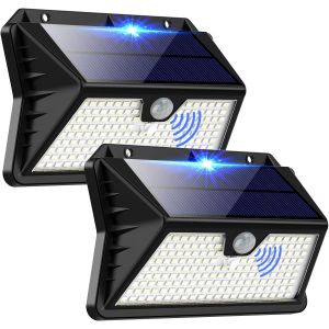 Dgbcz-Lampe Solaire Exterieur, 3 Modes Projecteur Eclairage Avec Detecteur, 185 Led Spot Solaire Ip65 Etanche Lumiere Pour Jardin, Garage, Patio(2-Pack) - Neuf