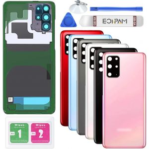 KALANKA-Vitre Arri&egrave;re pour Samsung Galaxy S20+ Plus G985, G986 Origine Couvercle Batterie Remplacement avec Lentille de Cam&eacute;ra + Kit R&eacute;paration (Rose) - Neuf