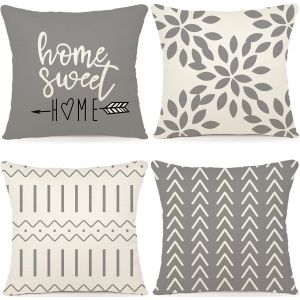 Jeu De 4 Housses De Coussin 18 X 18 Cm, Moderne Housse De Coussin Pour Canape - Neuf