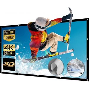 VornixorSarlshop-200 Pouces &Eacute;cran de Projection &Eacute;cran de Projecteur en Toile Full HD 3D 4K 16 9 Portale pour Vid&eacute;oprojecteurs Home Cinema/Plein Air, 22 ?illets M&eacute;talliques (443x249cm) - Neuf
