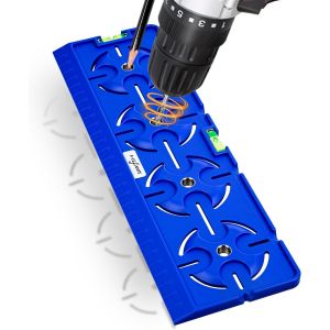 Gabarit de perçage pour prise de courant,boîte d'interrupteur,boîte encastrée,boîte murale creuse,distance 71 mm,tout en un,avec niveau à bulle de 30 cm,règle pour installation électrique - Neuf