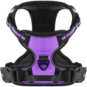 Eryi-Harnais Anti Traction Pour Chien, Réfléchissant Respirante Harnais Chien Avec Attache Devant Et Poignée Contrôle Sécurité, Arnet Pour Chien Facile À Mettre (Violet, L) - Neuf