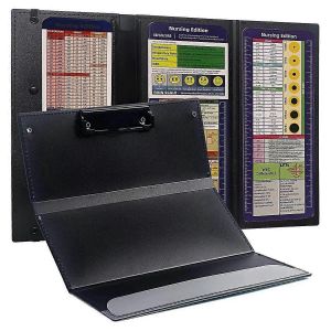 Presse-Papiers D'allaitement Pliable,3 Couches Infirmière Presse-Papiers Avec Édition Infirmière Feuilles De Triche À Trois Volets Presse-Papiers,Noir - Neuf