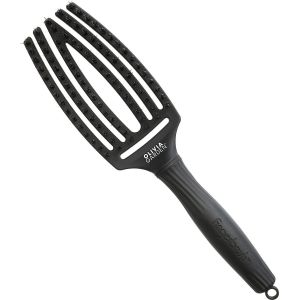 Meimie-Fingerbrush Care Iconic - Noir - Brosse À Cheveux En Poils De Nylon Doublés Pour Un Démêlage Doux & Des Cheveux Sains - Neuf