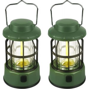 2 Pack Portable Led Camping Light-Dimmable Retro Camping Light & 3 Lighting Modes Ipx4 Waterproof Camping Lantern For Fishing,Adventure,Hiking,Emergencies - Neuf